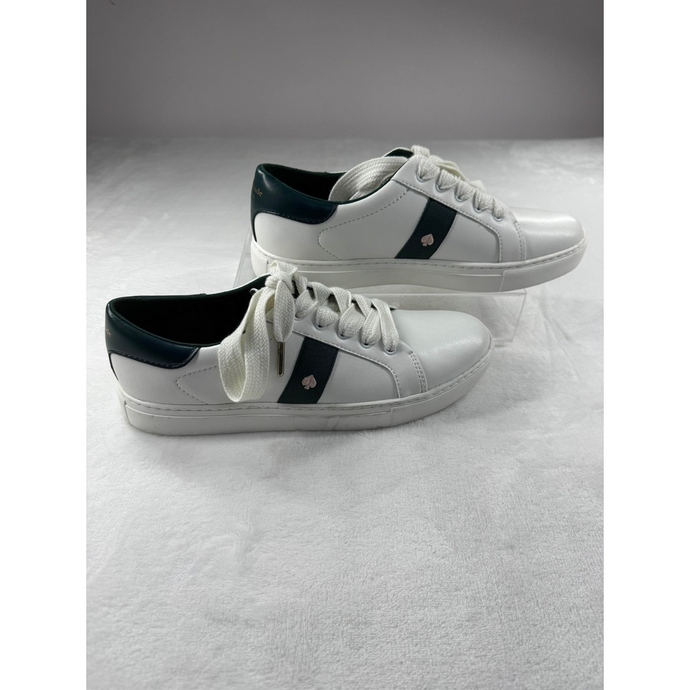 Kate Spade Iggy Low Top Court Logo Leather Sneakers Women's‎ 9B White Lace Up - Picture 5 of 11